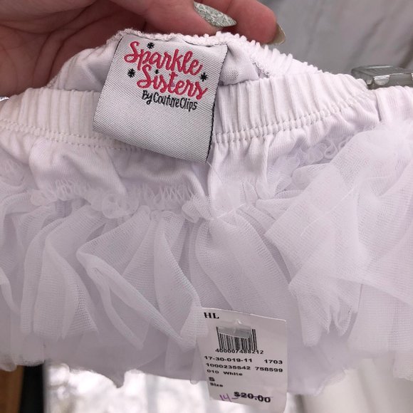 🎪NWT Couture Clips white ruffly bow diaper cover - Picture 4 of 4